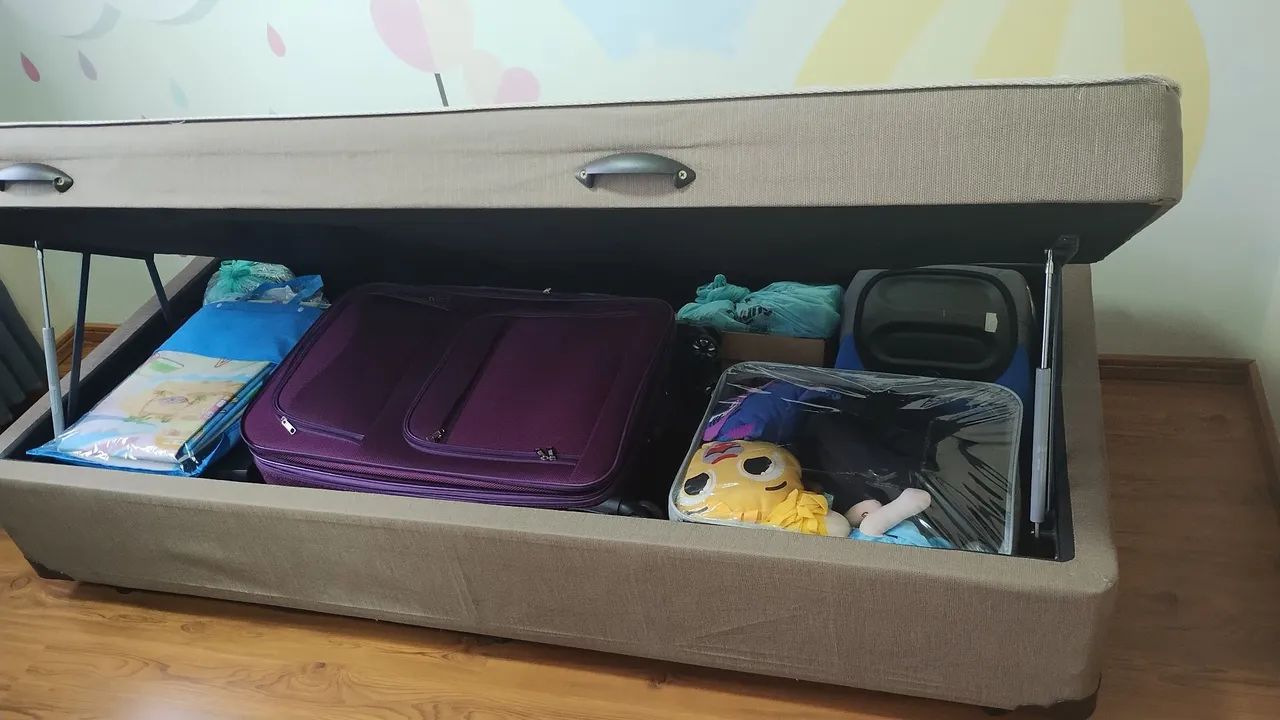 Cama box solteiro, com colchão conjugado e baú  - Foto 4