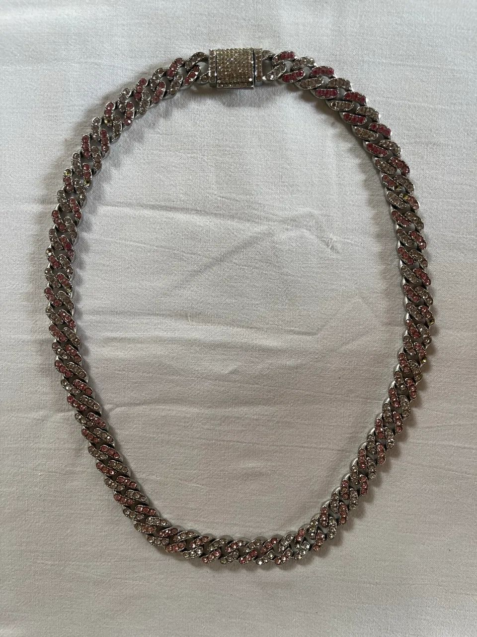 CORRENTE CRAVEJADA COM PEDRAS ROSAS E BRANCAS PARA DJS & RAPPERS VINDA DE NOVA YORK EUA - Foto 5