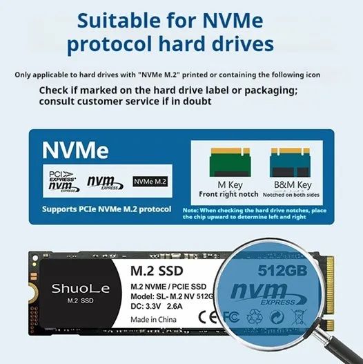 Case Shuole SL-TP26-P NVME, com display, 10Gbps, USB 3.2 Gen 2 - Foto 2
