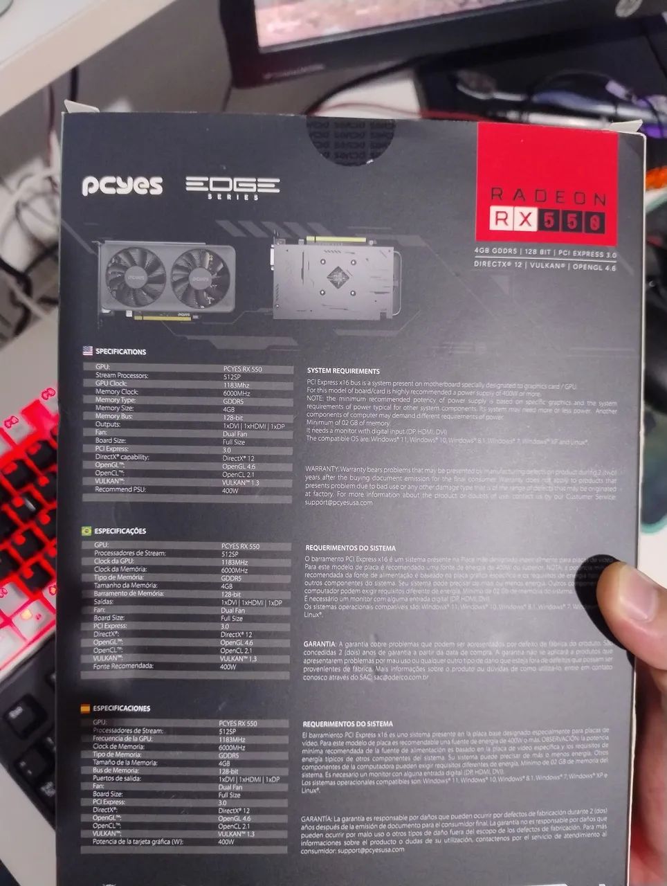 Placa de video RX 550 PCYES 4GB - Foto 2