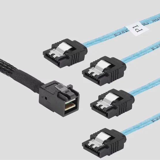 Cabo Interno Servidor Mini SAS para 4 SATA - SFF-8643 0,5M - Foto 3