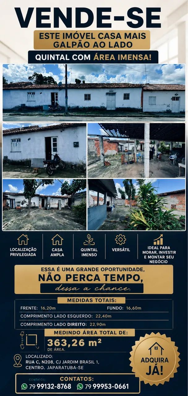 Vende-se imóvel- casa mais galpão do lado / quintal com área imensa  - Foto 2