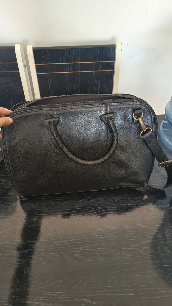 Bolsa executiva lateral de couro - Foto 3