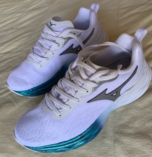 Top Tênis Mizuno Victory - Branco+Azul Feminino N36 Novo Super confortavél Lindo. - Foto 3