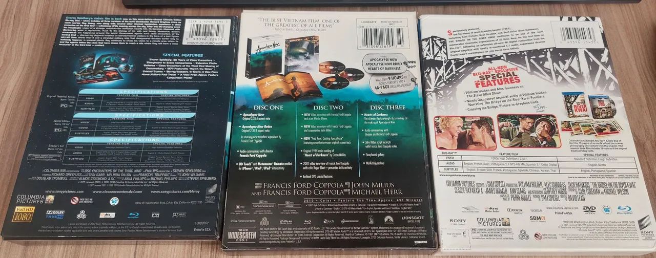 Blu rays - Contatos Imediatos, Ponte do Rio Kwai, Apocalipse Now Full Disclousure - Raros - Foto 2