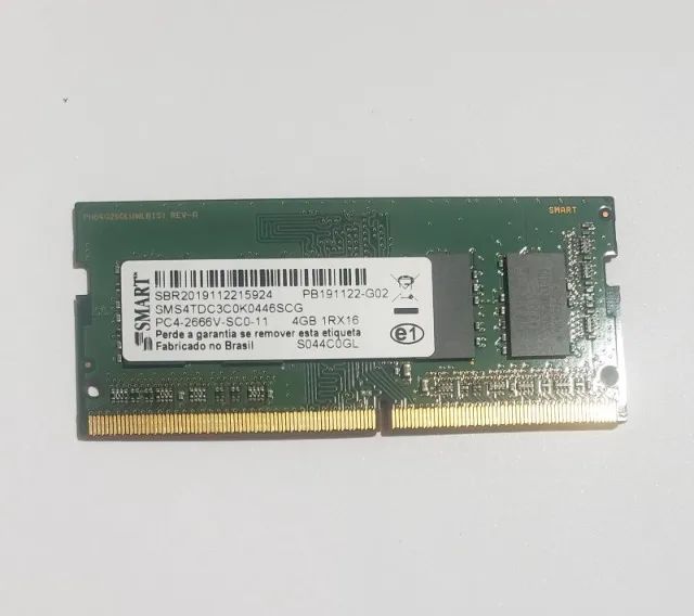 Memória Smart DDR4 4 GB para Notebook 2666 MHz