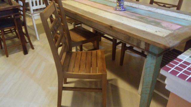 Jg mesa 6 cadeiras peroba rosa com pátina usado - Foto 4