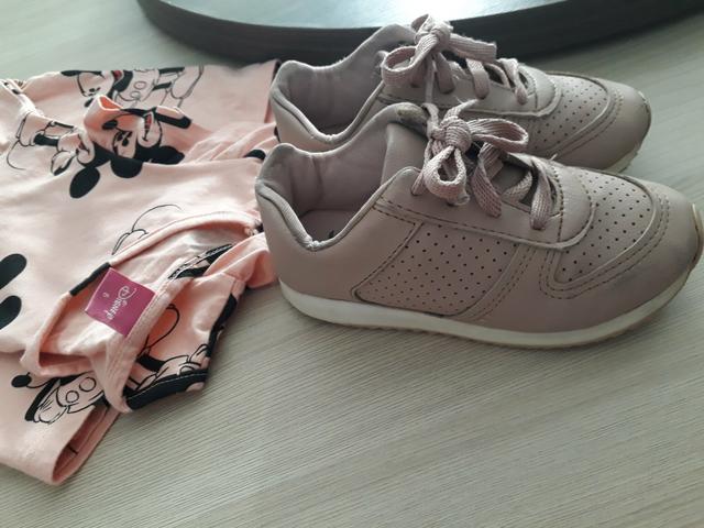 Tênis infantil + vestido Disney tamanho 6 tenis 26R$30 - Foto 5
