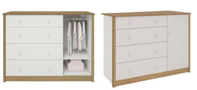 Frete Grátis* Cômoda Infantil 4 Gavetas 1 Porta - Master Dani *NOVO - Foto 2