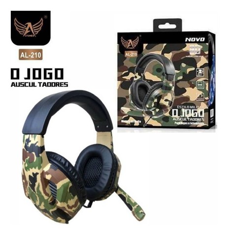 Fone Headset Camuflado Com Microfone Al-210 