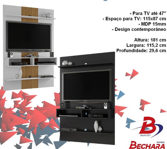 Sala painel rack para t.v