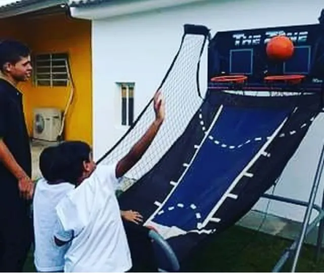 Máquina Jogo basquetebol eletrónico Dobrável com suporte para cesto de  basquetebol Azul