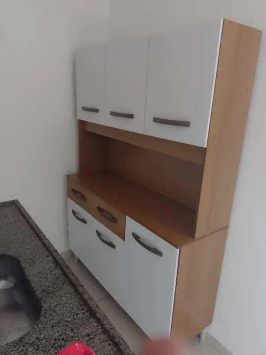 Armário de Cozinha - Novo - Branco e Madeira