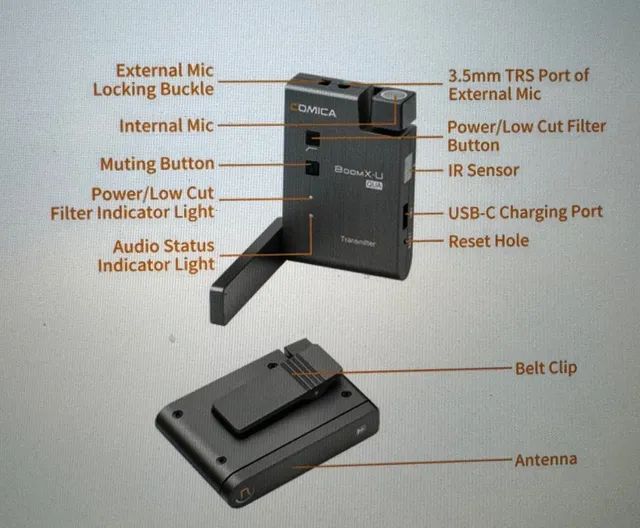 Microfone Lapela Quádruplo Digital Cômica BoomX-U QUA - Foto 5