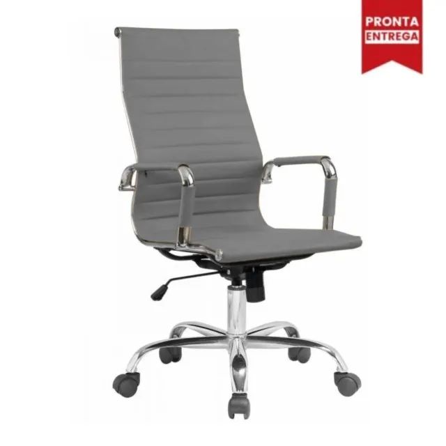 Cadeira Presidente Charles Eames Esteirinha Cinza Conforto Ergonômica Modelo 32881 - Foto 3