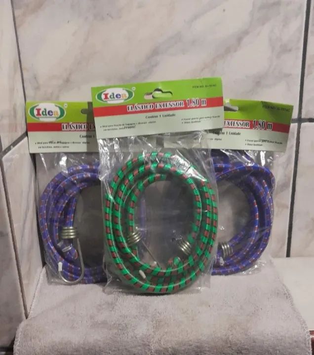 Kit Com 3 Elásticos Extensores Para Carga Carro / Moto / Bicicleta - 1,80 Metros