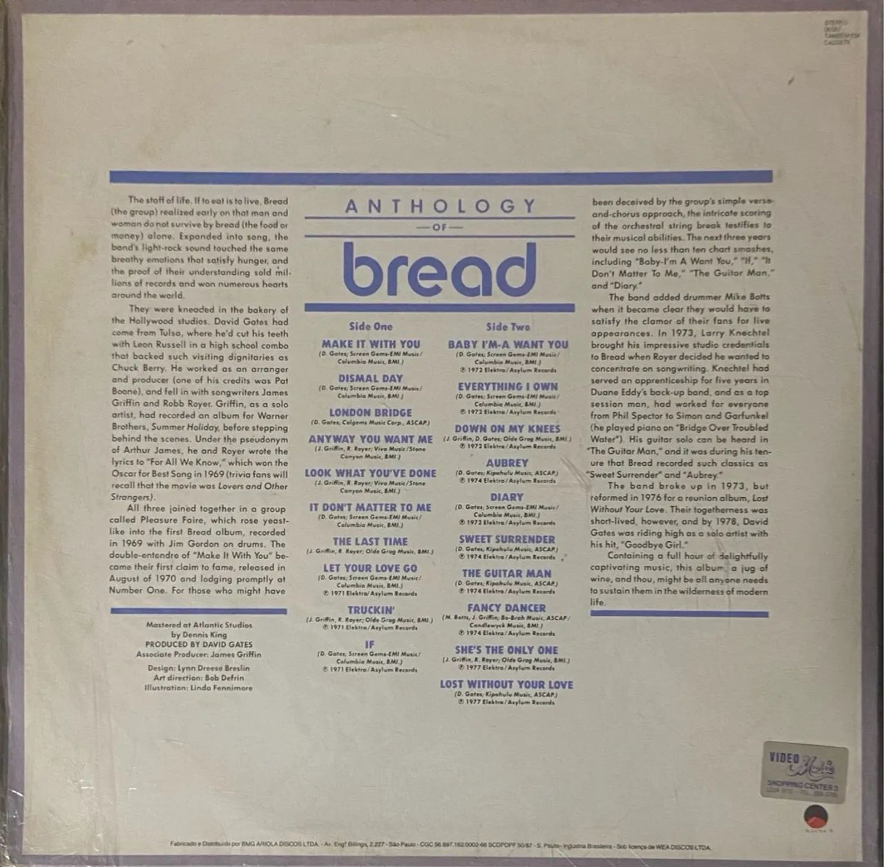 Disco de Vinil Anthology of Bread Excelente Estado - Foto 3