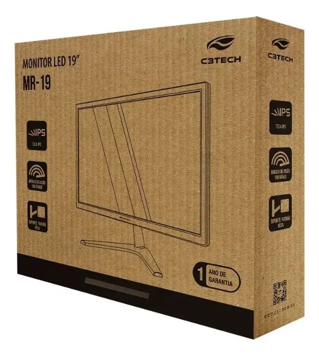 Monitor 19 Polegadas Hd Led Hdmi Vga C3tech Mr-19  Loja Coimbra Computadores Entregamos - Foto 2