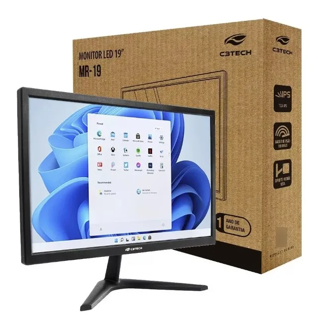 Monitor 19 Polegadas Hd Led Hdmi Vga C3tech Mr-19 Loja Coimbra Computadores Entregamos