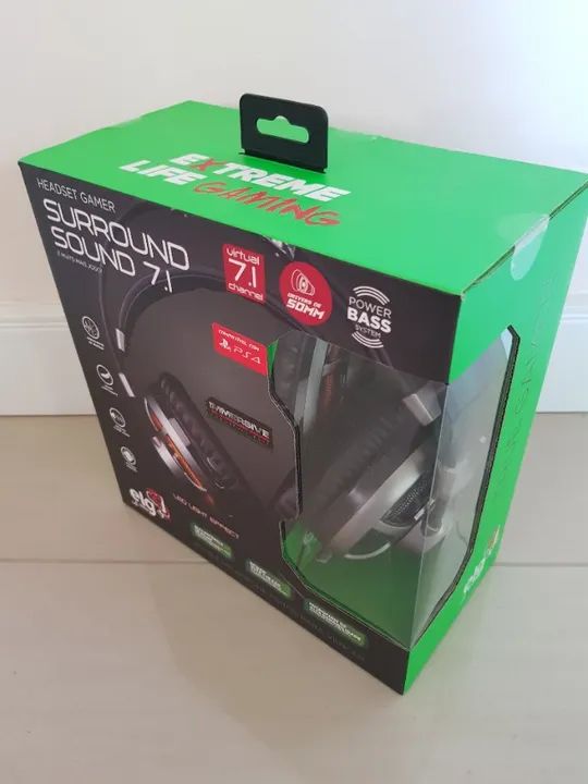 Fone Headset Gamer 7.1 Surround Led Laranja ELG Hgss71 - Foto 3