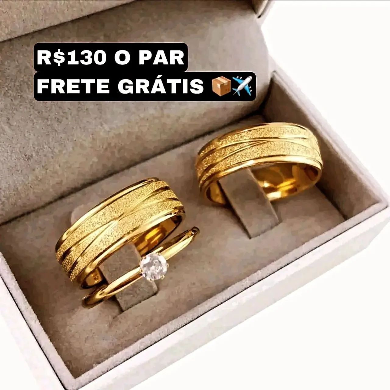 Aliança dourada linda em oferta 