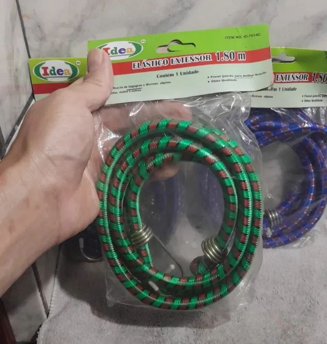 Kit Com 3 Elásticos Extensores Para Carga Carro / Moto / Bicicleta - 1,80 Metros - Foto 4