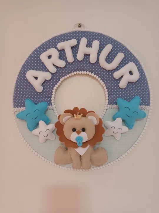 Enfeite de porta maternidade Arthur - Leãozinho