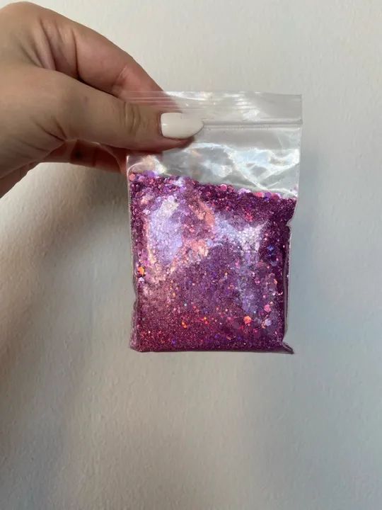 Glitter rosa para artesanato
