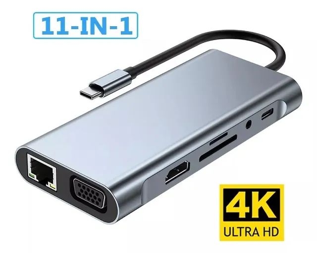 Adaptador Tipo-c 11 Em 1 Hdmi 4k Usb Ethernet Macbook iPad - COD 1177 - Foto 2