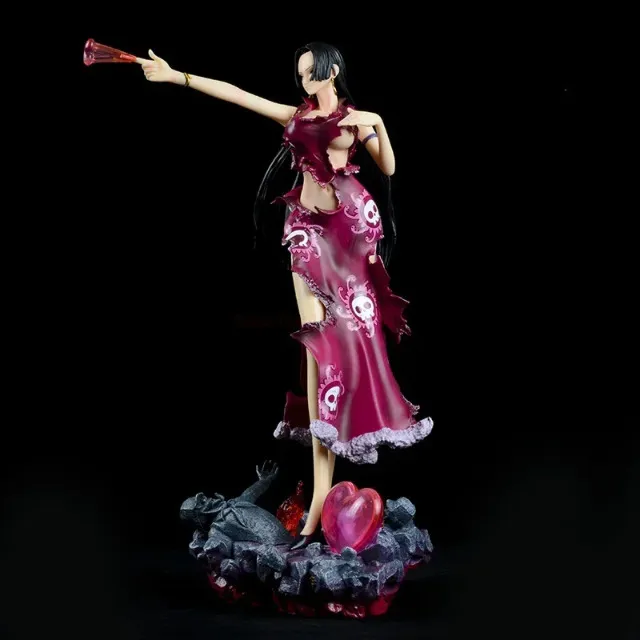 Action Figure Boa Hancock One Piece Boneco Imperatriz Figura de Ação com Suporte de Led