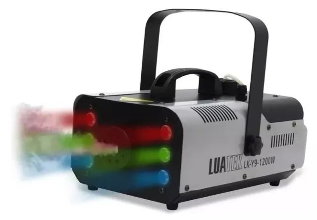 maquina de fumaça 1200w com 6leds rgb lk-y9 luatek
