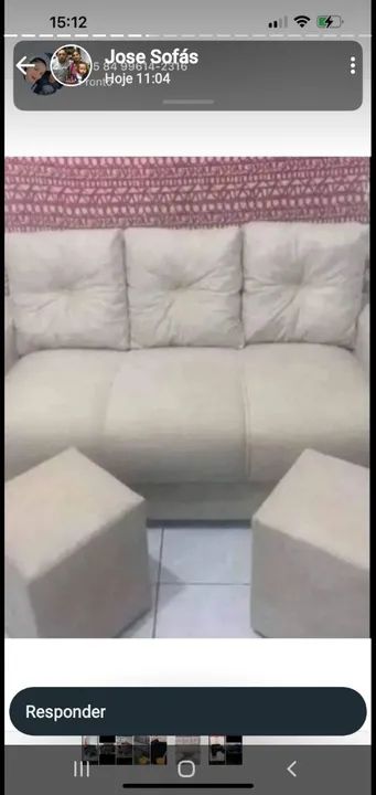 Sofá de 3 lugares com puffs  - Foto 3