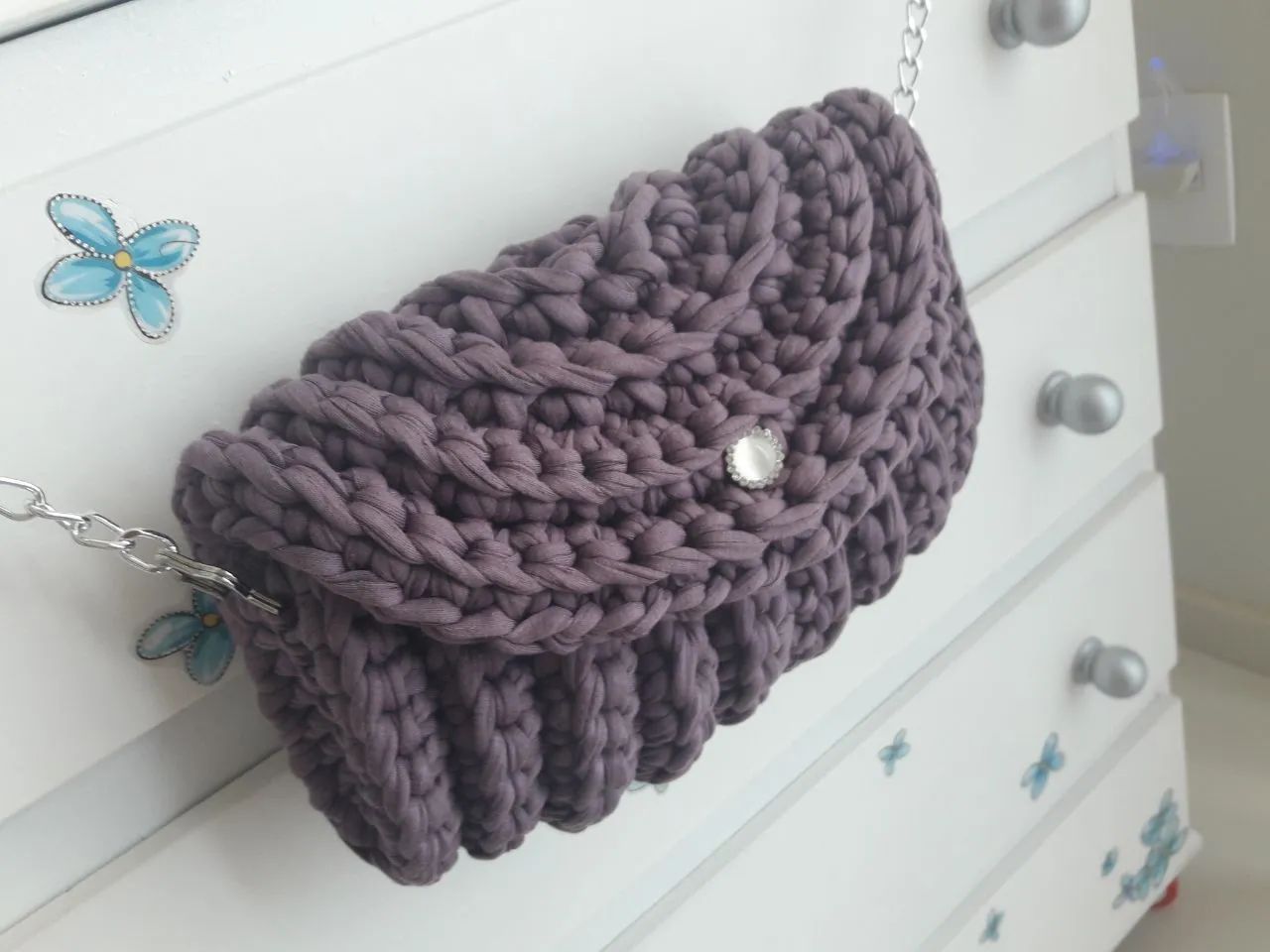 Bolsa de Ombro Crochê com linda alça  - Foto 2