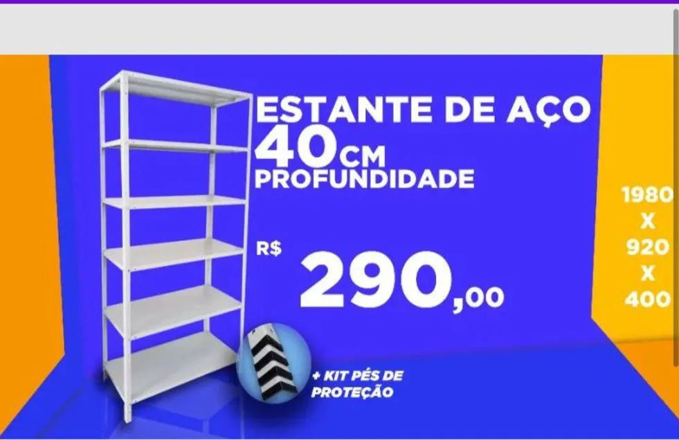 Estante de Aço 40cm Profundidade