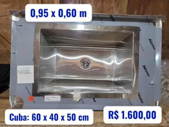 Tampo para bancada inox