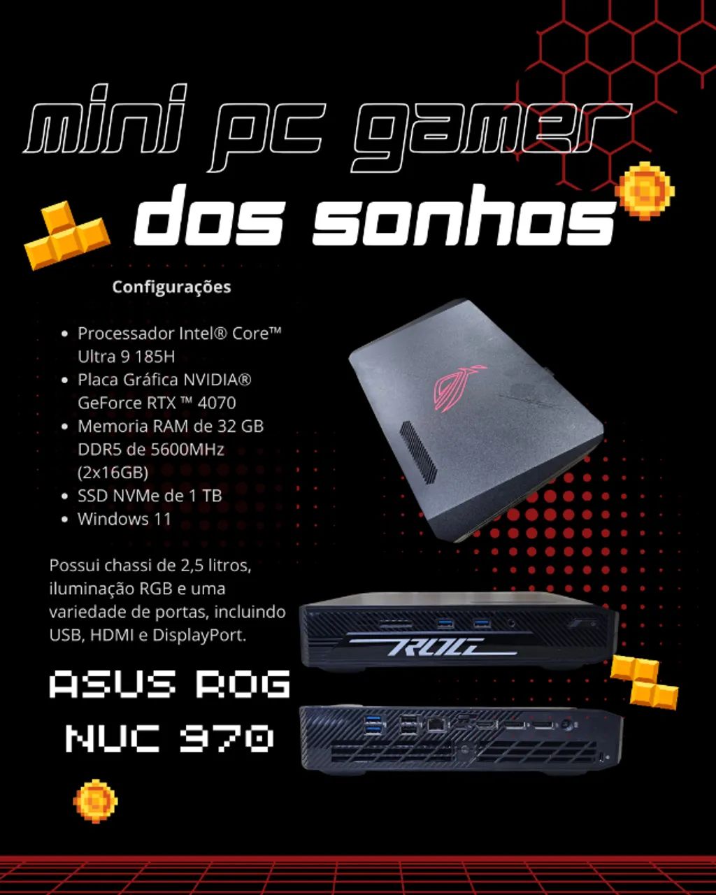 ASUS ROG NUC: Mini PC com Intel Core Ultra 9 e RTX 4070