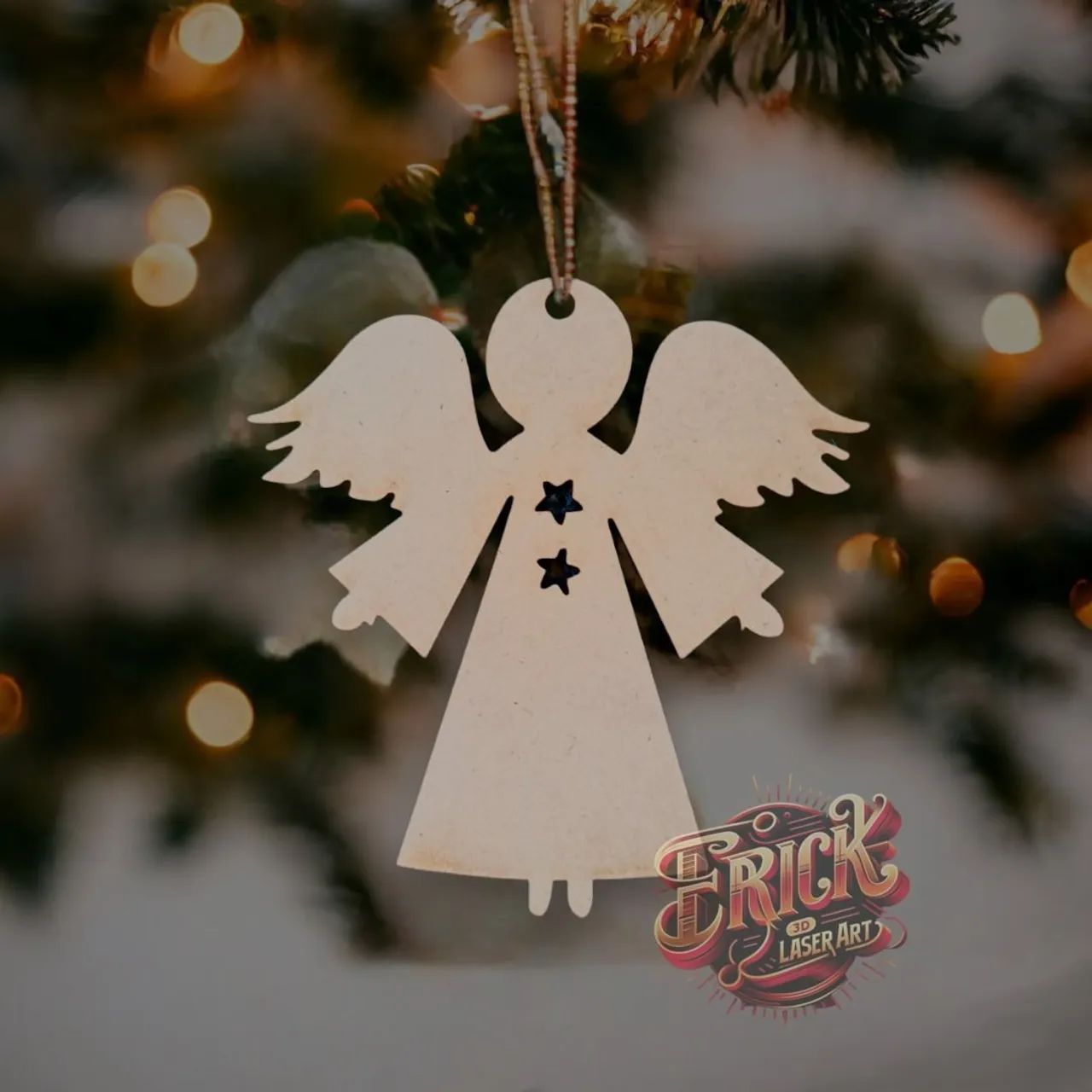 Enfeite de natal em MDF - Anjo
