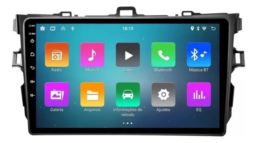 Central Multimídia Android  9 pol. c/ Carplay e Android auto s/fio Corolla 2008 a 2014 - Foto 2