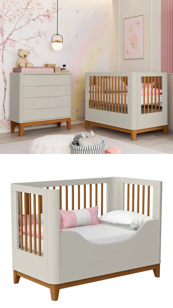 VENDO BERÇO EM MADEIRA MACIÇA + cômoda reller 64330448724994120