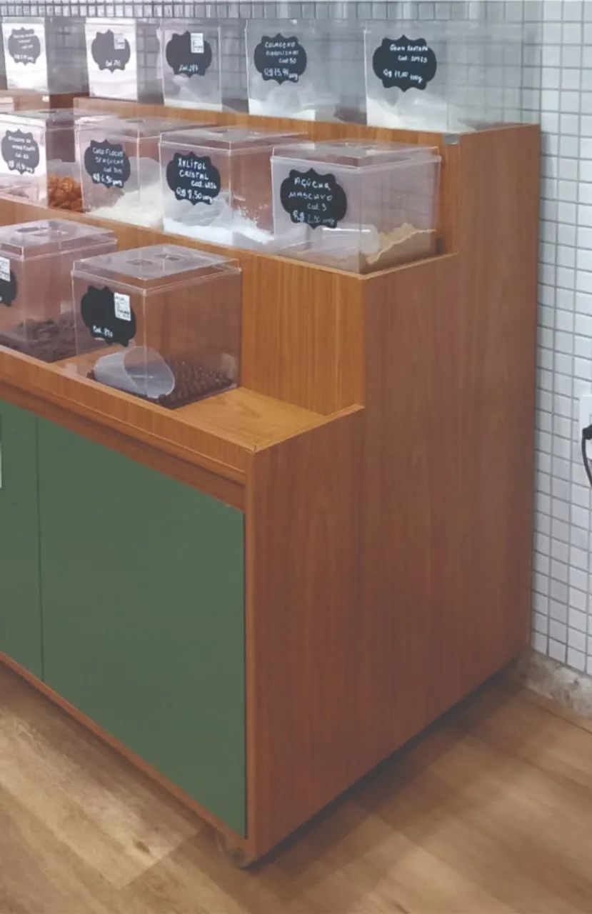 Módulo Expositor para Potes Graneis c/ Espaço para Estoque em mdf Duratex - Foto 2