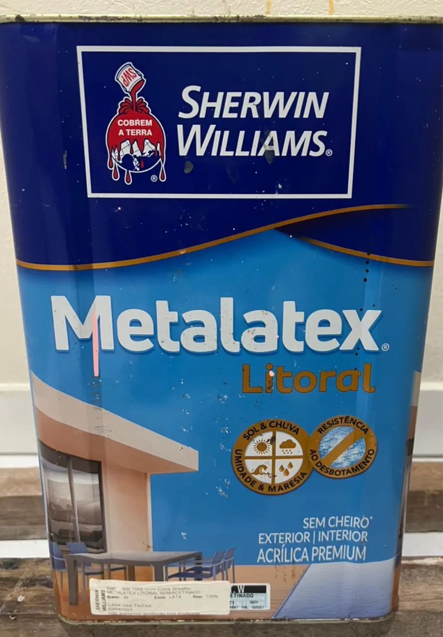 Tinta Sherwin Williams Litoral semi acetinado cor cinza escuro