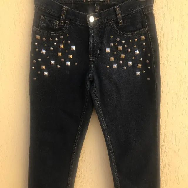 Calça Jeans Com Spikes Da Marca Letage (Usado) - Foto 2