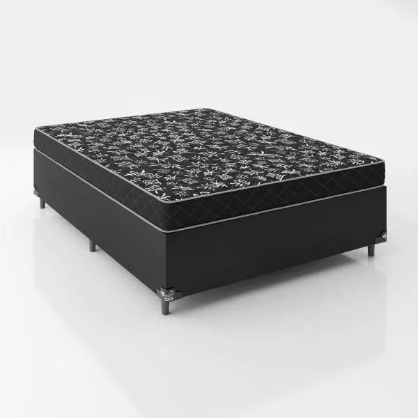 Base Casal Preta com Colchão Casal D20 - Entrega Rápida! 