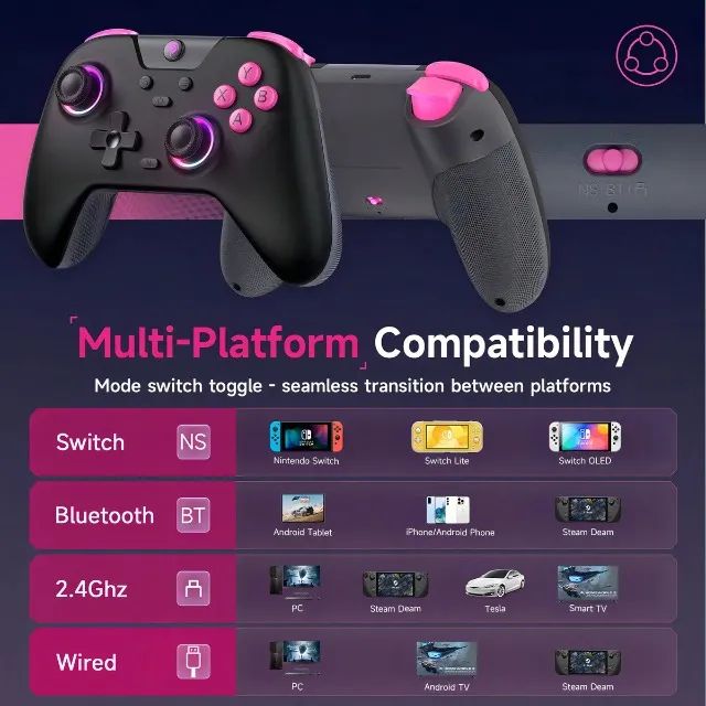 Controle Gamer EasySMX X05 Sem Fio - Bluetooth e USB - PC, Android e Nintendo Switch! - Foto 4