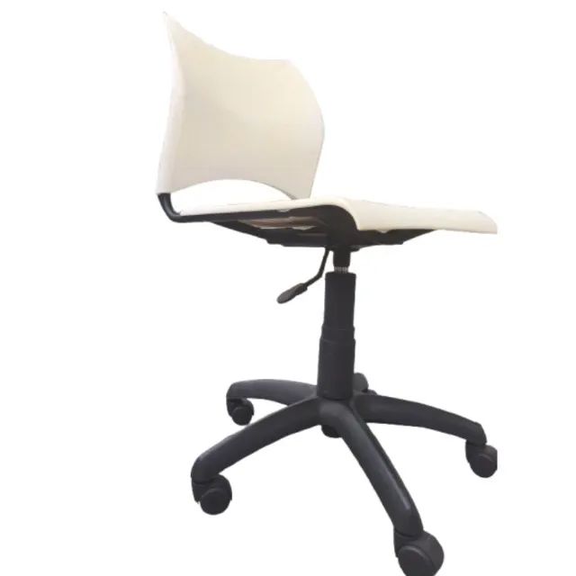 Cadeira Branca Giratória Design Decorativo Encosto Anatômico com Apoio Lombar para 120kg - Foto 5