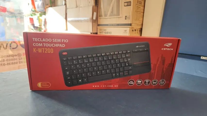 TECLADO SEM FIO COM  TOUCHPAD K-WT200 C3TECH FRETE GRATIS