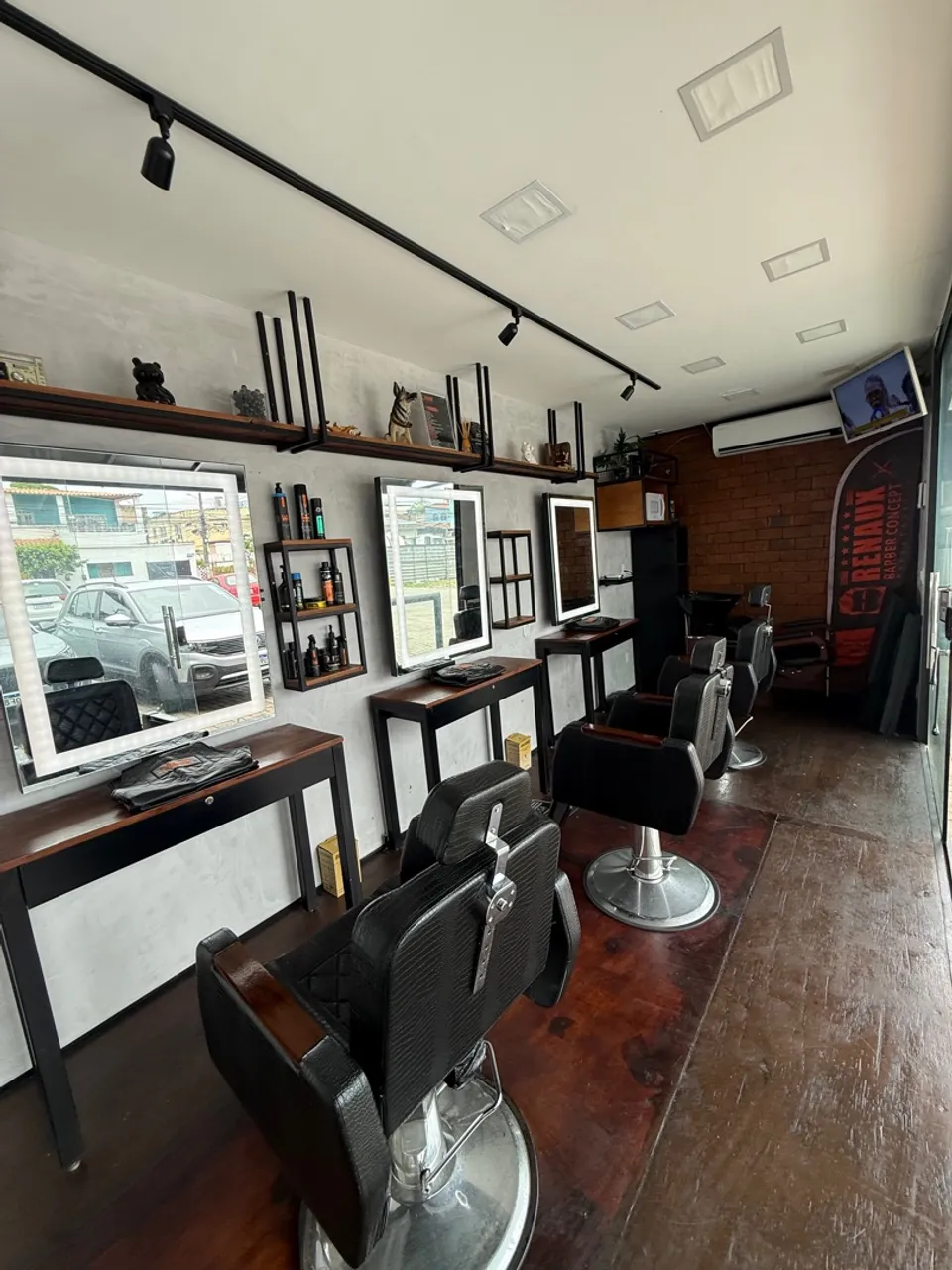 Barbearia completa com contêiner