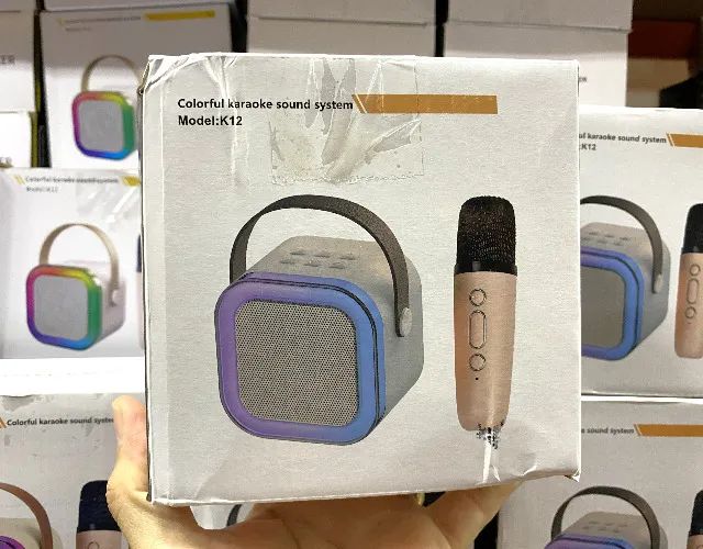 Caixa de som sem fio Karaokê K12, Mini Alto-falante Bluetooth portátil com 1 Microfone - Foto 5