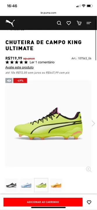 Chuteiras Puma Profissional - Tamanho 40 - Nova - Foto 6
