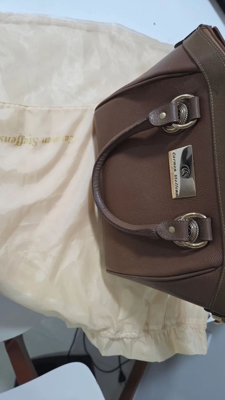Bolsa CARMEN STEFFENS estruturada caramelo - Foto 5